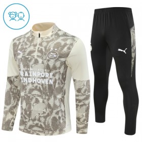 PSV Eindhoven Børn Trænings Sweatshirt Dragt 2025-26 Grå Kvart-Zip